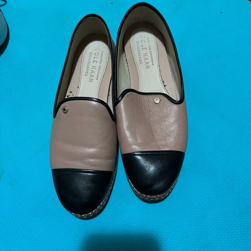 Womens slip ons. Nude/black. Size 8.